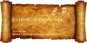 Czifrák Petúnia névjegykártya